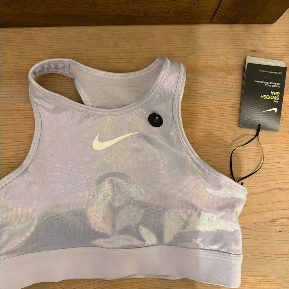 Nike Iridescent White Racerback Sports Bra